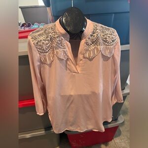 Elegant Pink Embroidered Women's Top p41